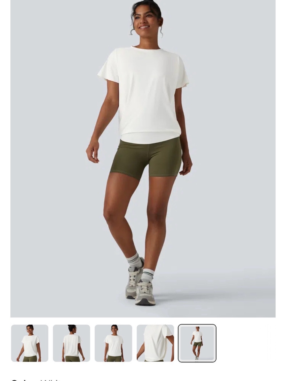 HALARA White Short Sleeve Crew Tee